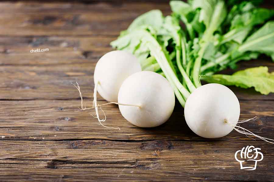 White turnips - substitutes for water chestnut