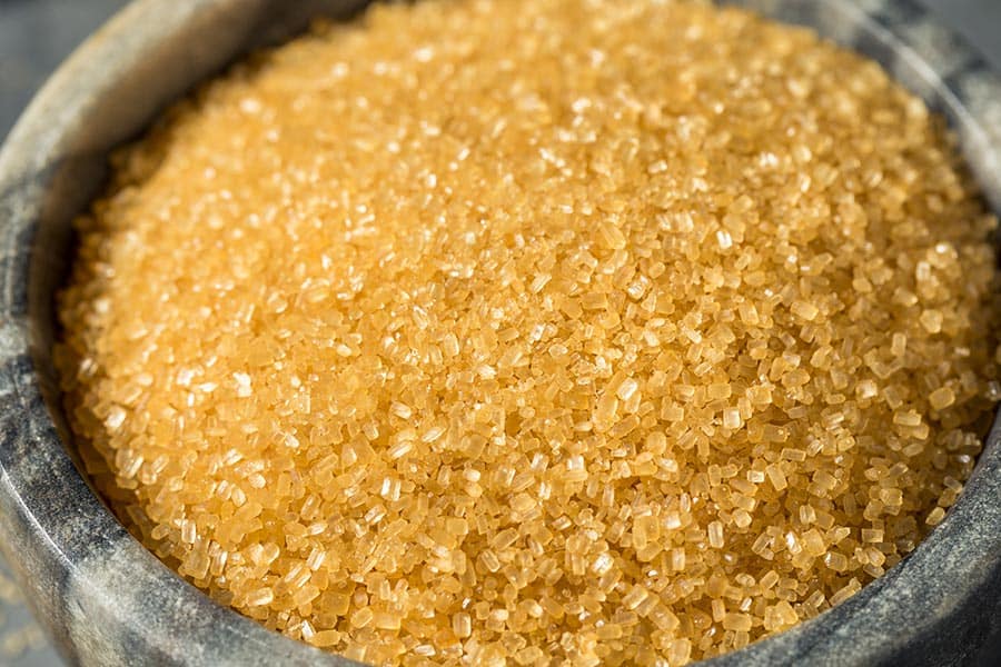 Raw organic brown sugar used as an alternative to brown sugar