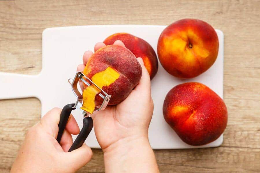 how to peel peaches with peeler